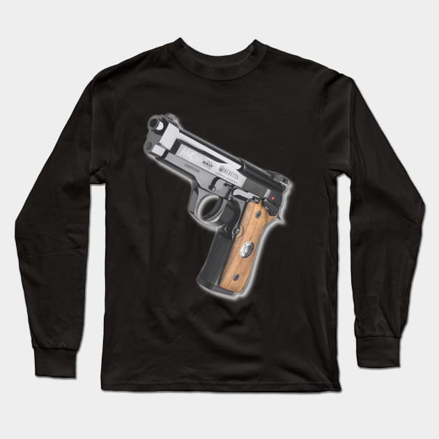 Weapons - Semiautomatic pistol - Beretta 92 FS Centennial - 121203 Long Sleeve T-Shirt by Semenov